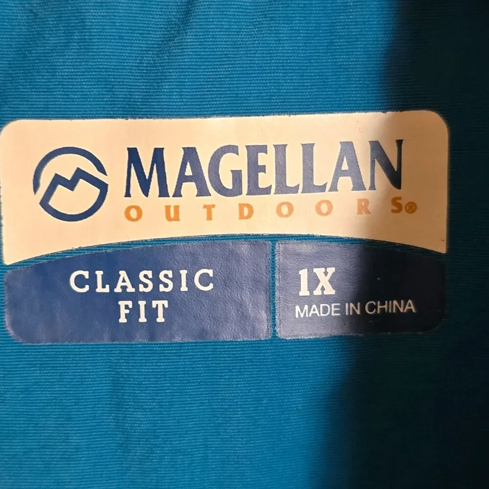Magellan Outdoors Fleece Pullover Mens 1X Teal Quarter Zip Fishing Jacket